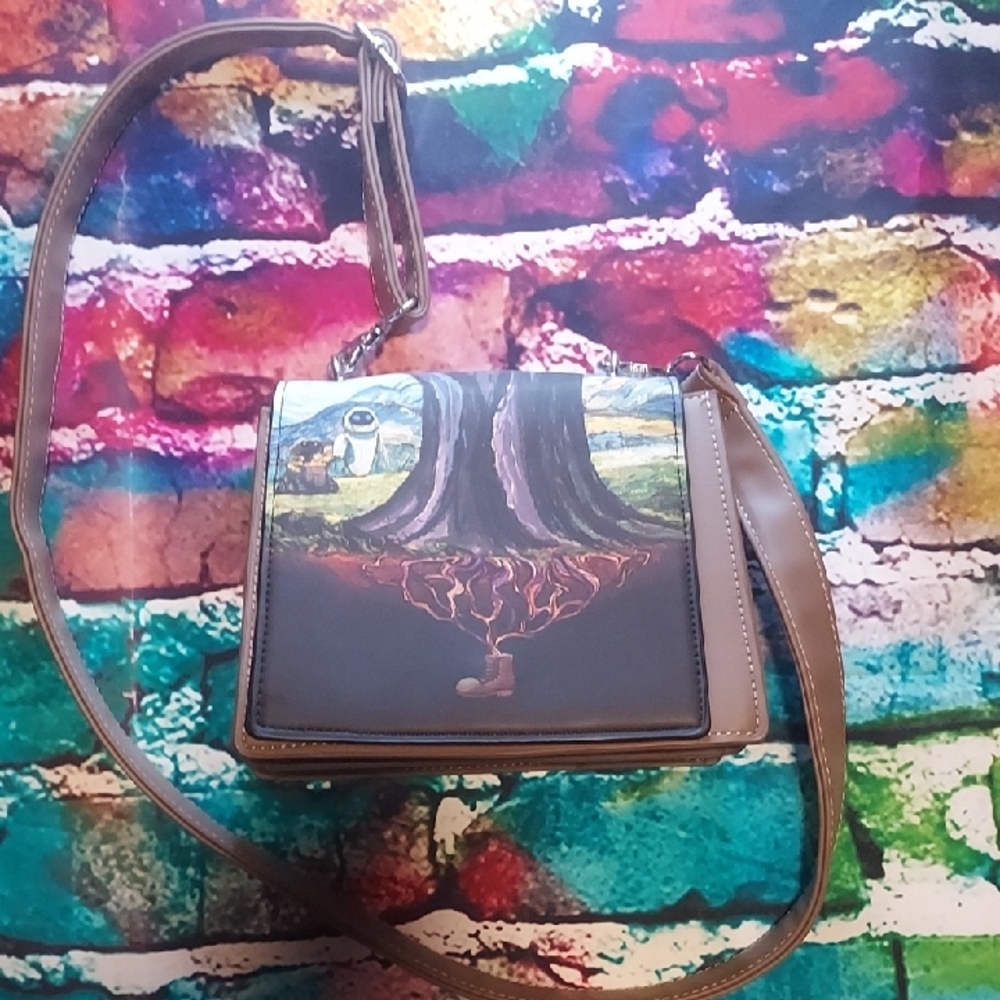 Loungefly Brown Artistic WALL-E + EVE Crossbody Bag